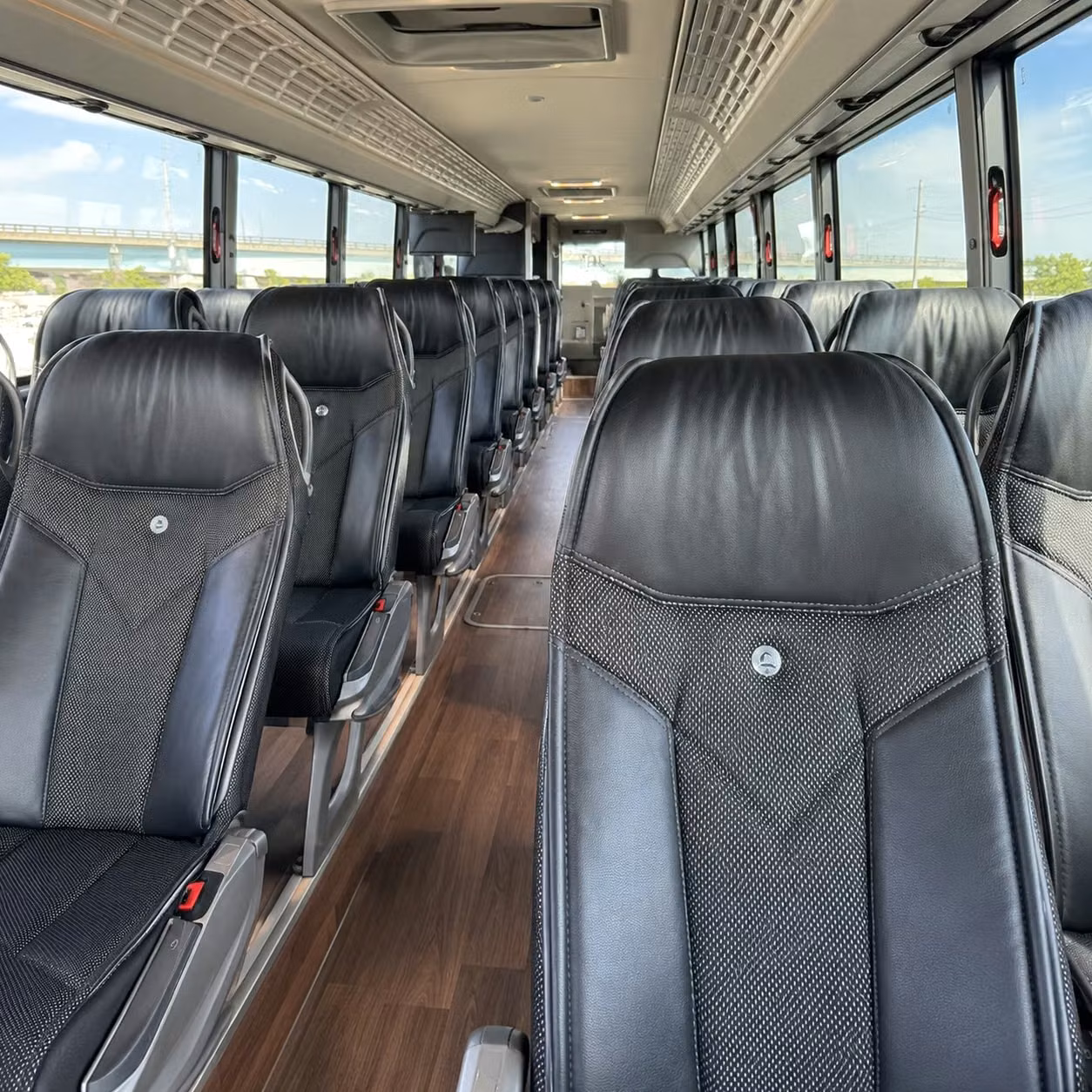 56 passenger charter bus inside