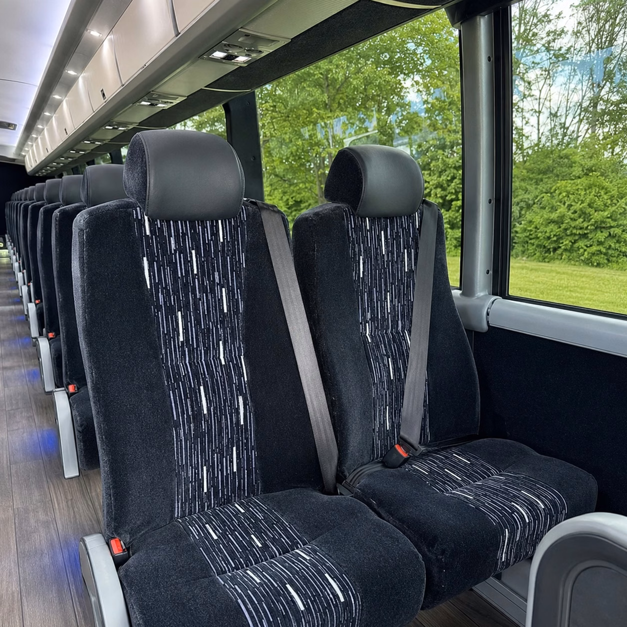 56 passenger charter bus interior